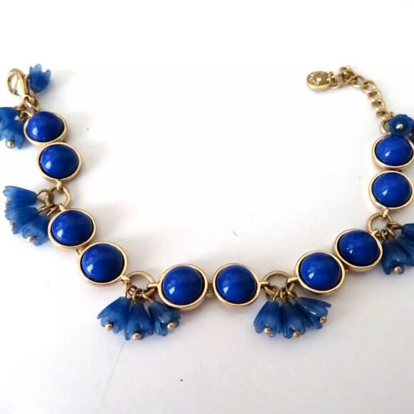 TALBOTS BLUE BEAD BRACELET 7-9" NWOT - Picture 1 of 1